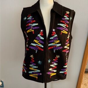 Festive Black Holiday Vest